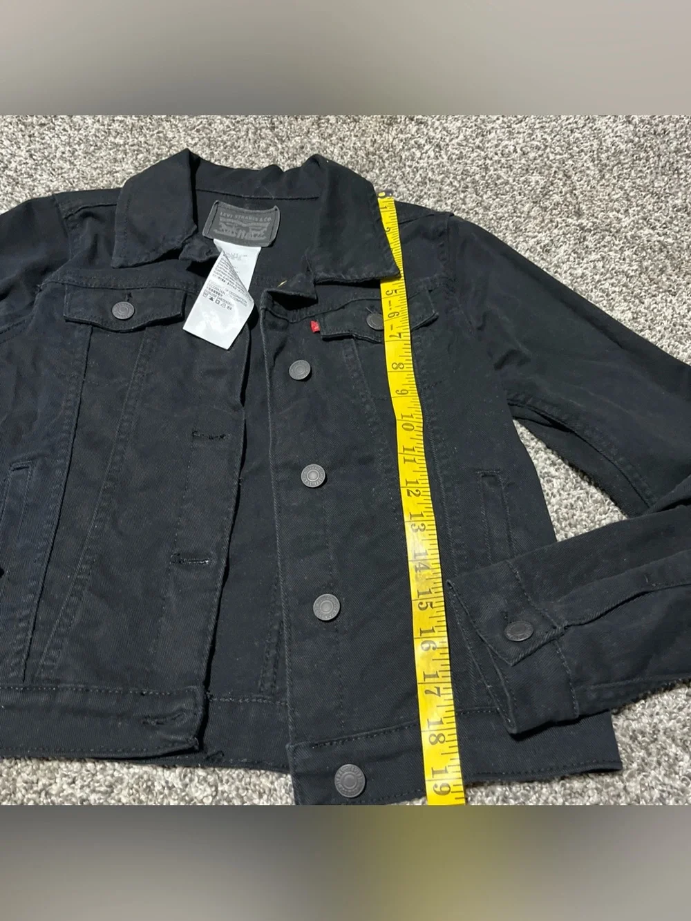 Levi’s Kids Black Trucker Jacket Large Stretch Denim 12-13 Years